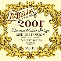 Vista 4 de La Bella 2001 Light Tension - Cuerdas de guitarra clásica enrolladas plateadas - 028-041