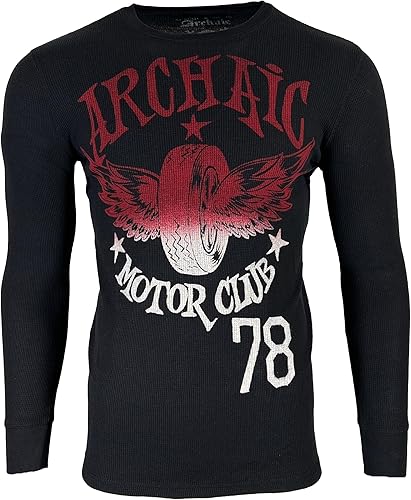 Archaic by Affliction - Camisa térmica para hombre, color negro, Negro -
