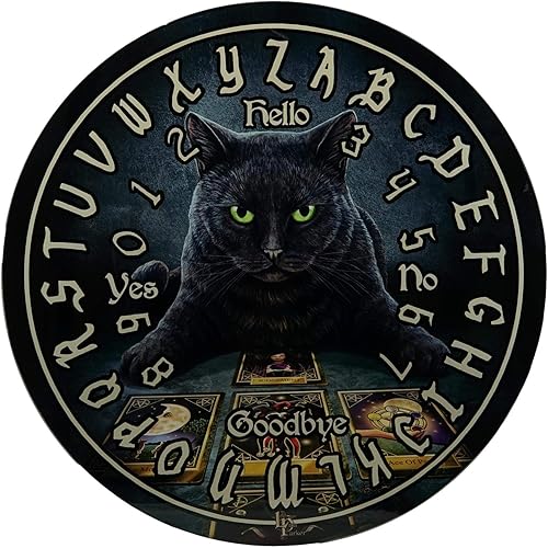 Miniatura 4 de Ebros Occultic Wicca Lisa Parker The Dark Reader Místico Witching Hour Tarots Gato Negro Ouija Spirit Board 16" de alto Mesa auxiliar redonda