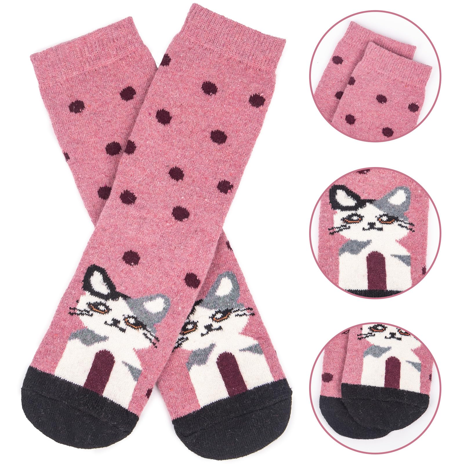 YSense Snug 5 Paia di Calze Calde Invernali da Donna - Calze di Lana Comode per Escursionismo, Multicolore