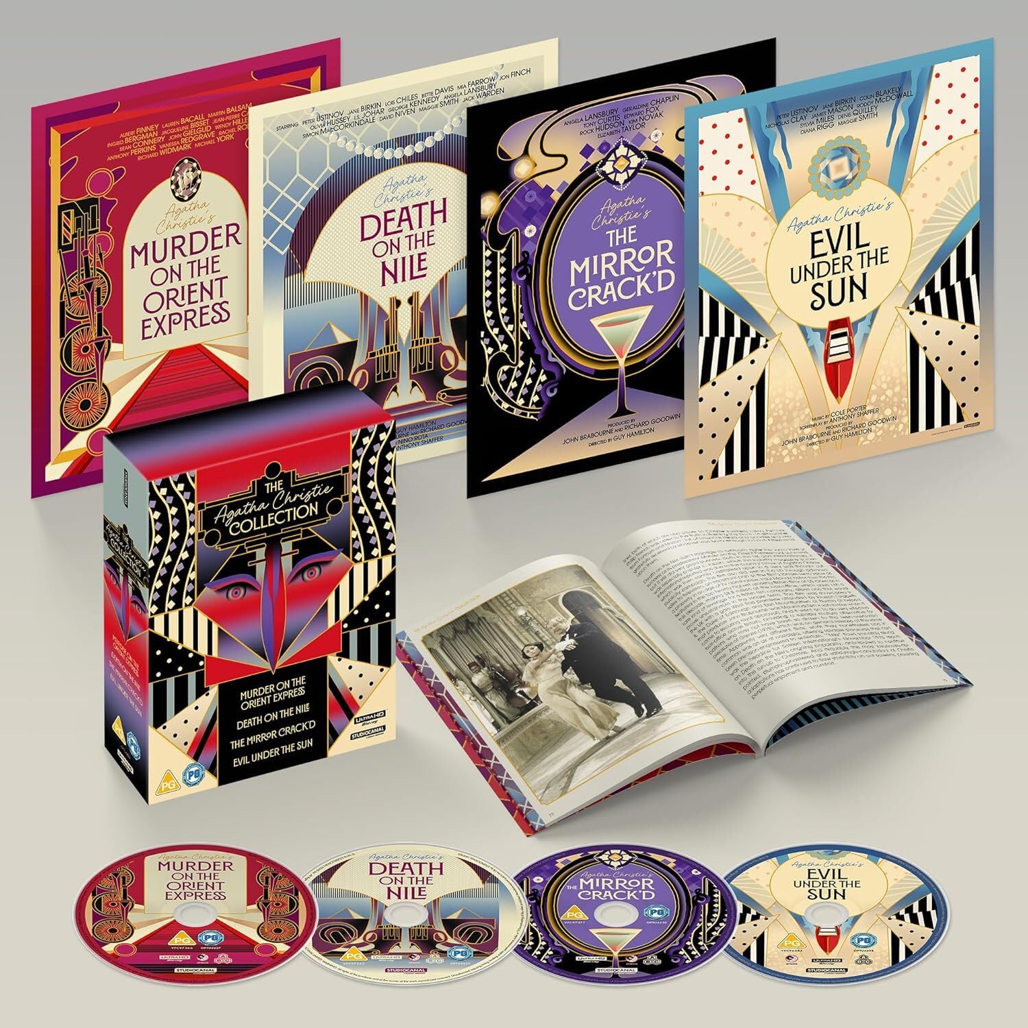 The Agatha Christie 4 Movie Collection - (Murder on the Orient Express / Death on the Nile / The Mirror Crack'd / Evil Under the Sun) [4K UHD + Blu-ray] [Region Free]