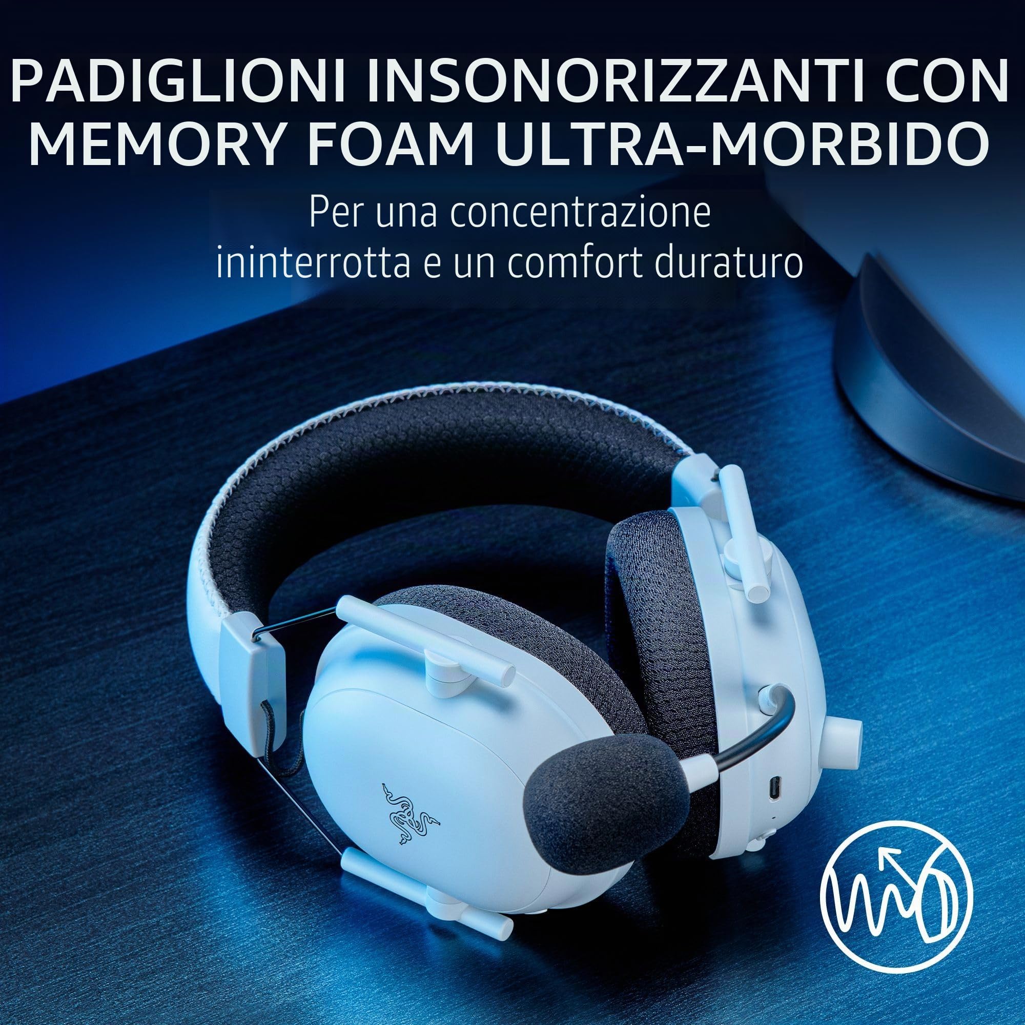 Razer BlackShark V2 Pro - Cuffie da gioco wireless PlayStation: driver da 50 mm, microfono a banda larga, morbidi padiglioni auricolari con isolamento acustico, per PS5, console, PC, Mac, Bluetooth