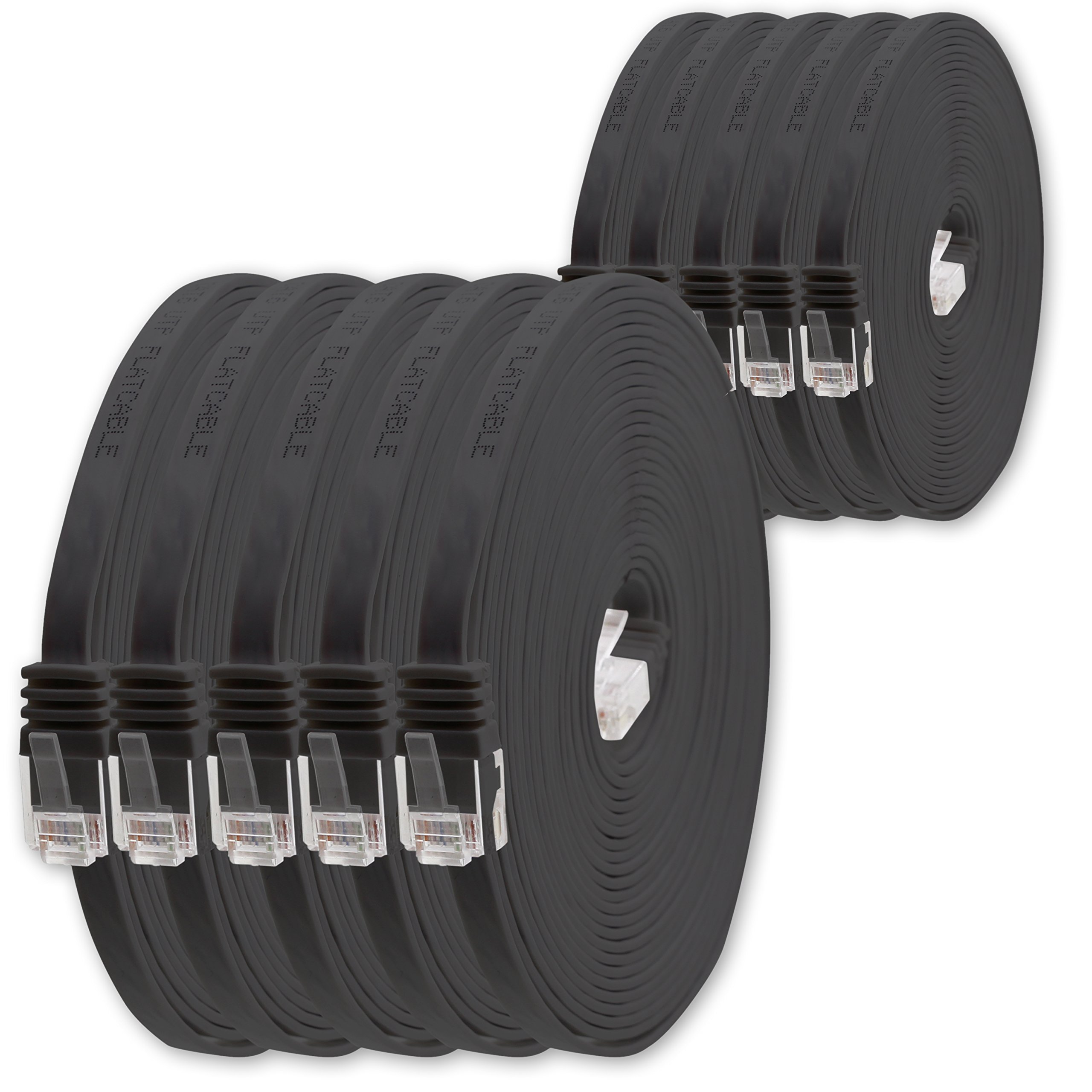 1aTTack.de Cable de red plano cat. 6, ultraplano, cat. 6, 10 m, color marrón, 1000 Mbit/s, Gigabit LAN (RJ45) — view 38