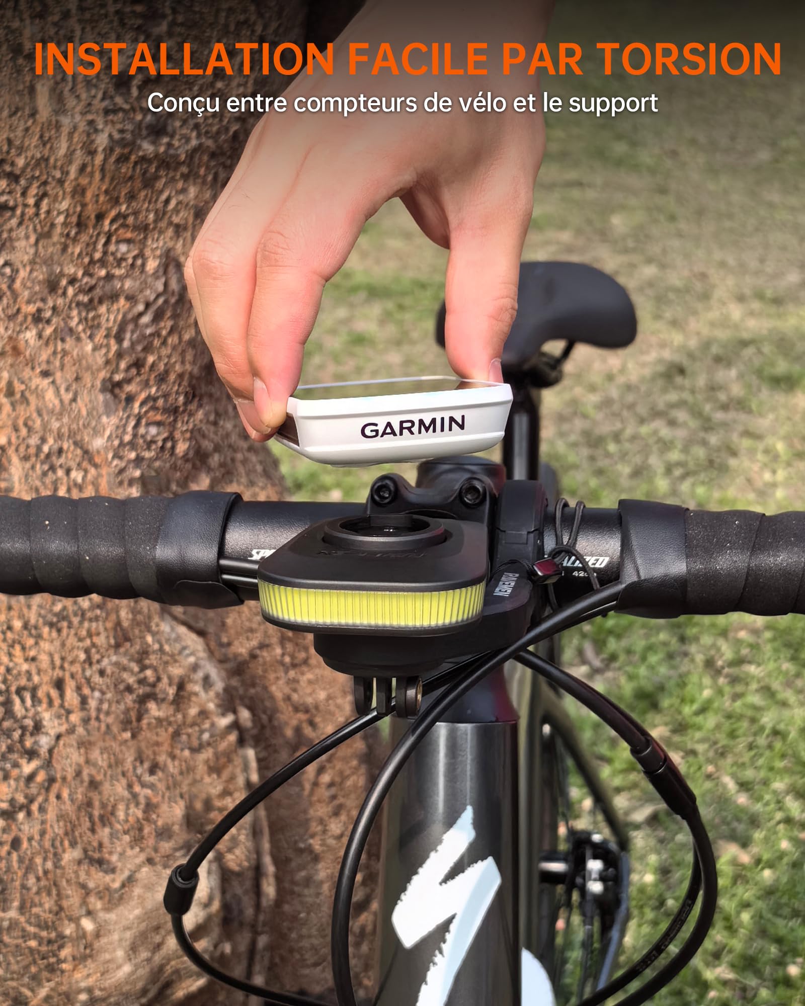 RAVEMEN FR300 Compatible avec Garmin/Wahoo Compteurs Vélo, 300 Lumens Éclairage Avant 6 Modes USB-C IPX6 étanche (Protégés par Un Brevet)