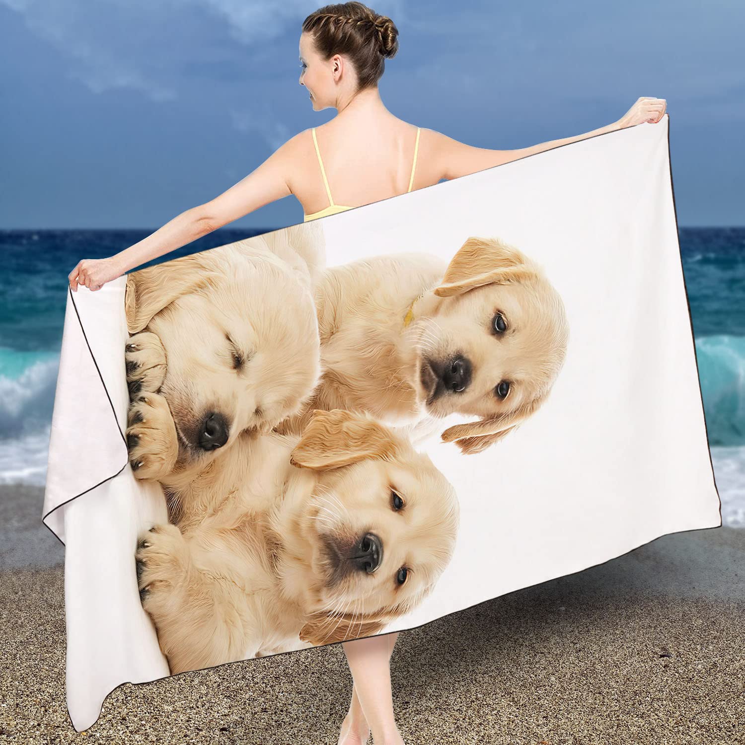ALP & ACT Serviette de plage XXL 200 x 90 cm – 100 % microfibre recyclée – Ultra légère et à séchage rapide – Grande serviette en microfibre pour les vacances et