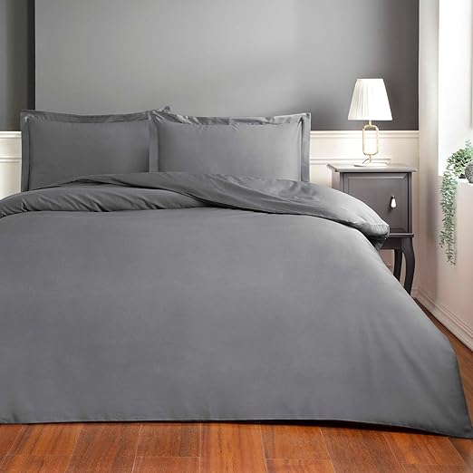 TAÇ Basic Standart Pamuk Saten Antrasit King Size Nevresim Takımı