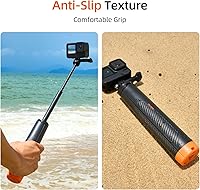 Vista 6 de TELESIN 4 en 1 Palo de Selfie Flotante Agarre de Mano Trípode Impermeable Extensible Monopié para GoPro Hero 13, 12, 11, 10, 9, 8, DJI OSMO Action 6
