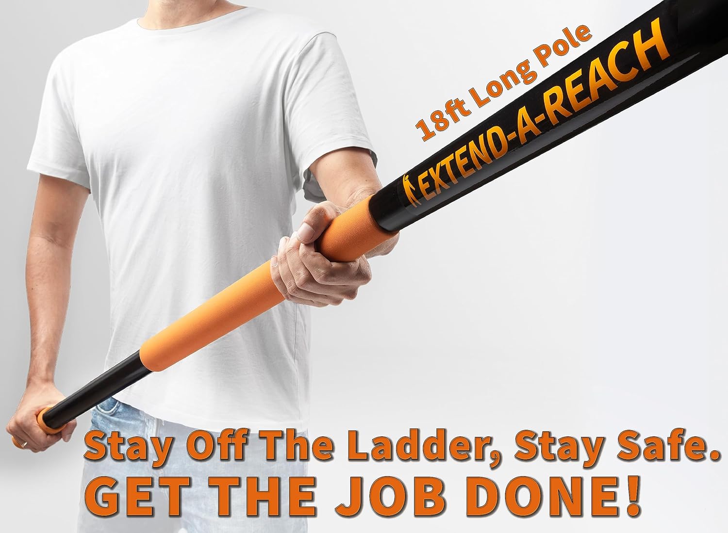 5-18 ft Long Telescopic Extension Pole // Multi-purpose Extendable Pole with Universal Twist-on Metal Tip // Lightweight and Sturdy // Best Telescoping Pole for Painting, Dusting and Window Cleaning