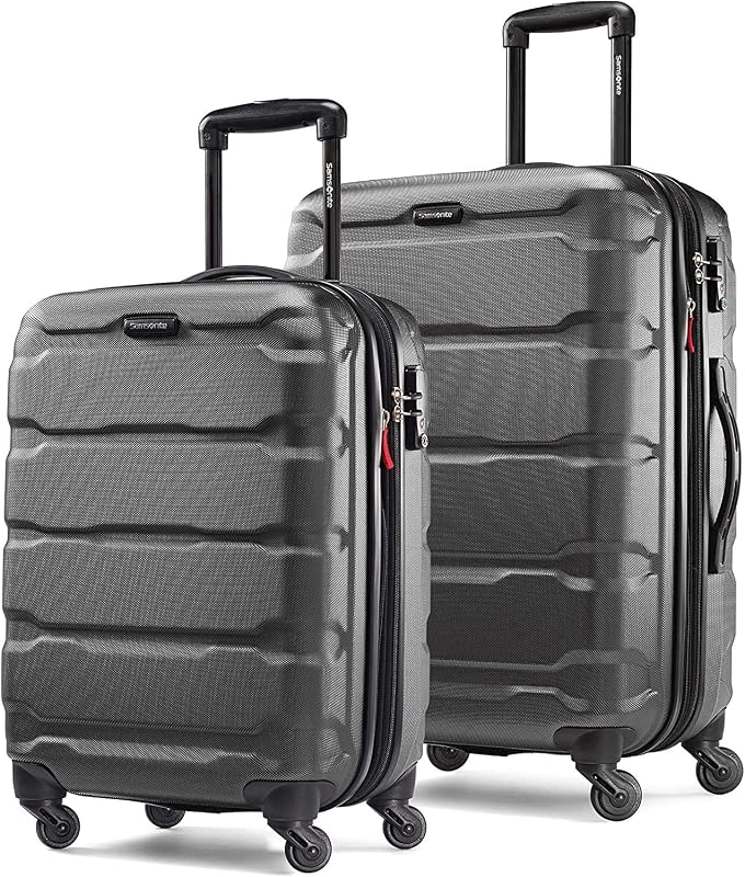 Samsonite Omni PC Hardside Expandable Luggage with Spinner Wheels, Black, 2-Piece Set (20/24)