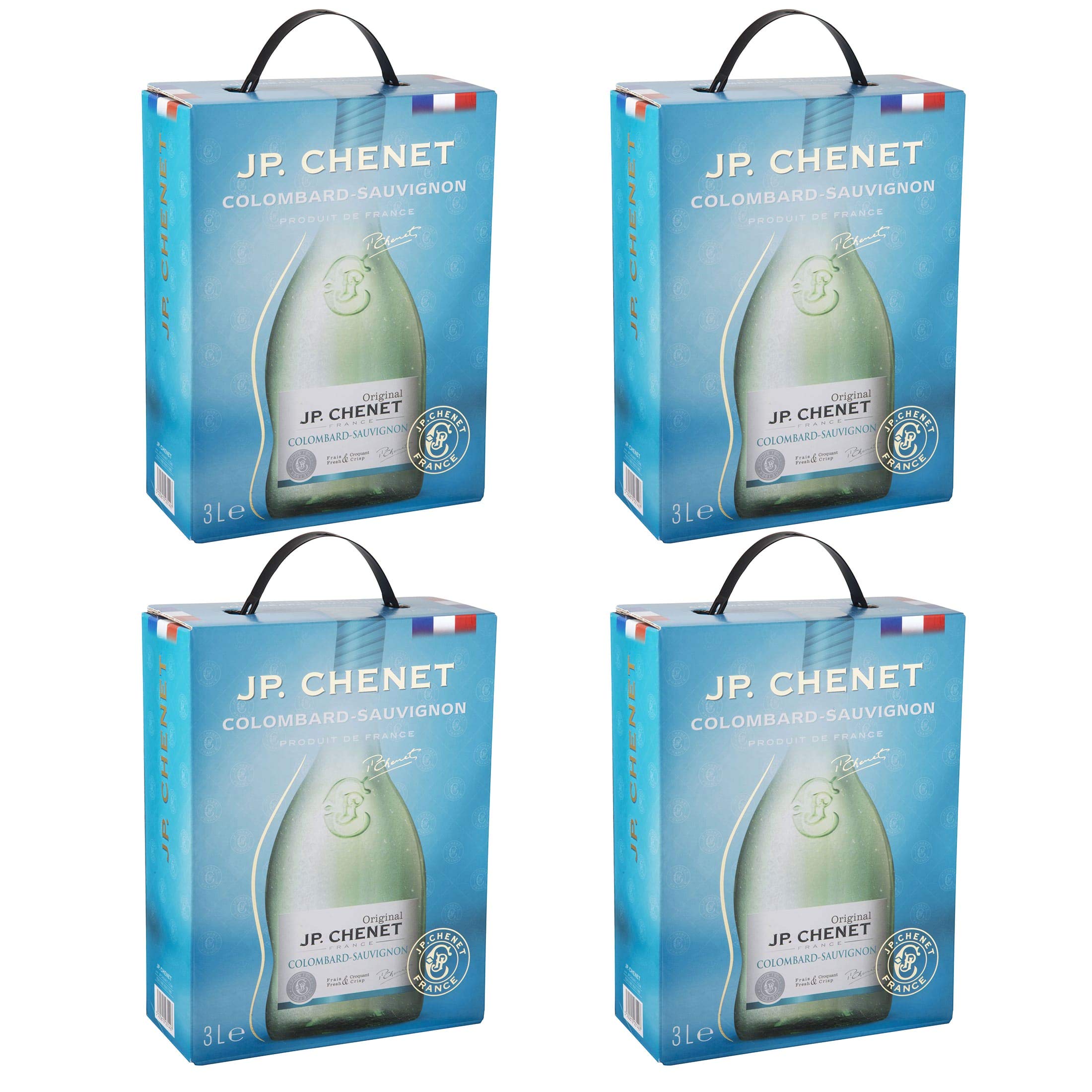 Bag-in-Box - Vin de France Colombard-Sauvignon - JP. Chenet - Frankreich - Küste von Gascogne - Weißwein, halbtrocken, Box mit:4 Boxen