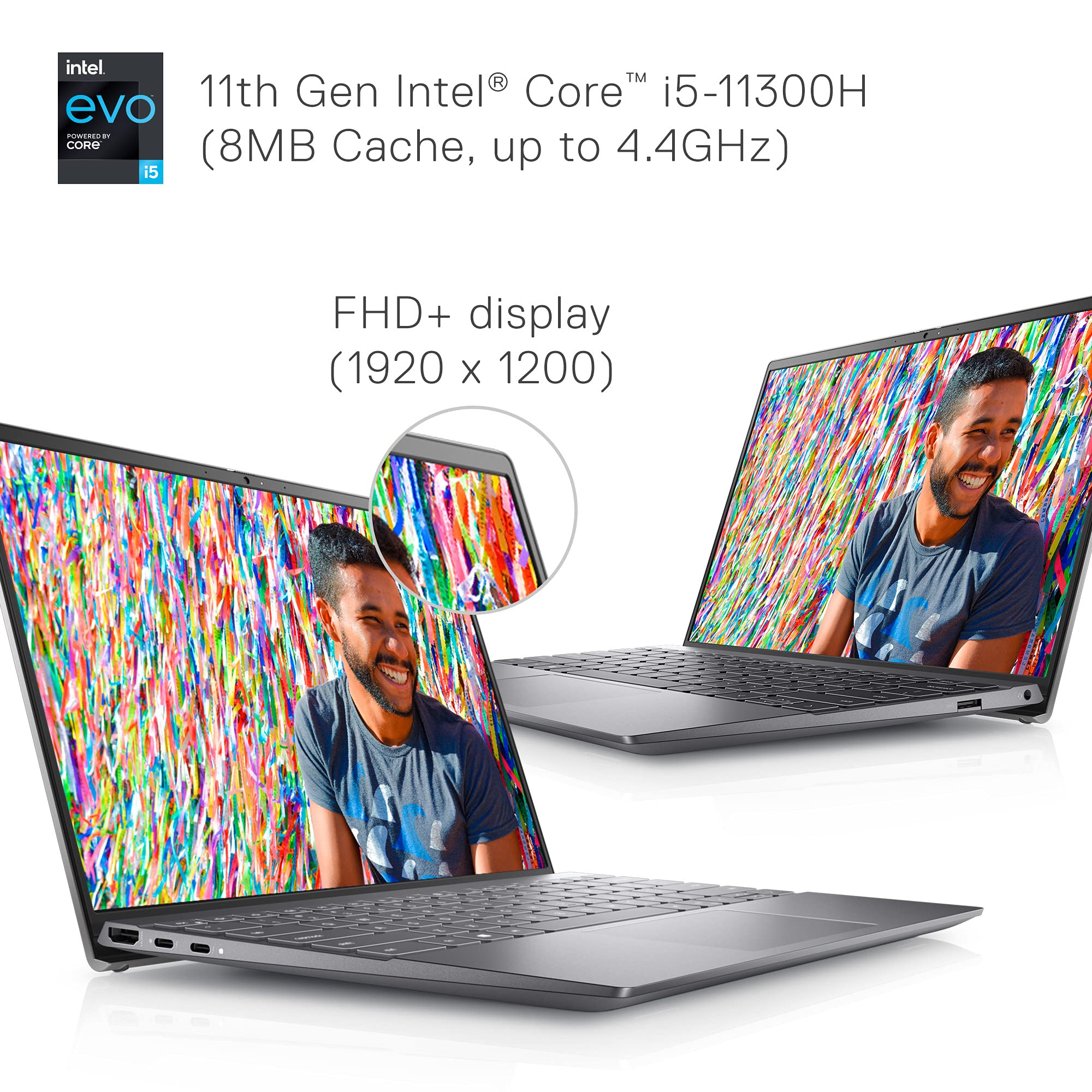 Dell Inspiron 13 5310, 13.3 inch FHD (Full HD) Non-Touch Laptop - Slim and Light - Intel Core i5 Evo, 8GB LPDDR4x RAM, 512GB SSD, Intel Iris Xe