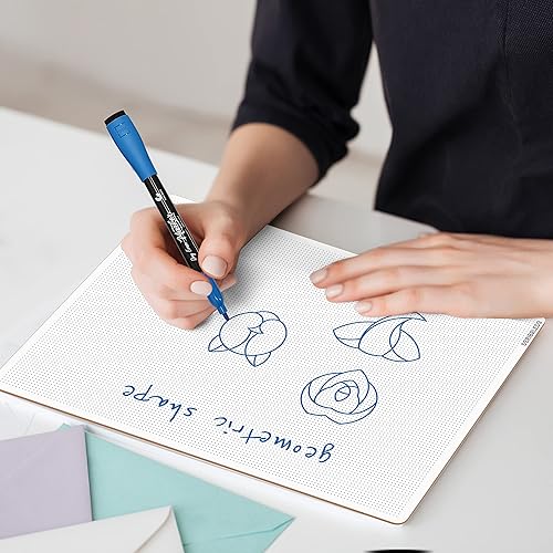 Miniatura 8 de Scribbledo Pizarra blanca de borrado en seco de puntos, 9 x 12 pulgadas, papel de cuadrícula de puntos para hogar, escuela, aula, niños y