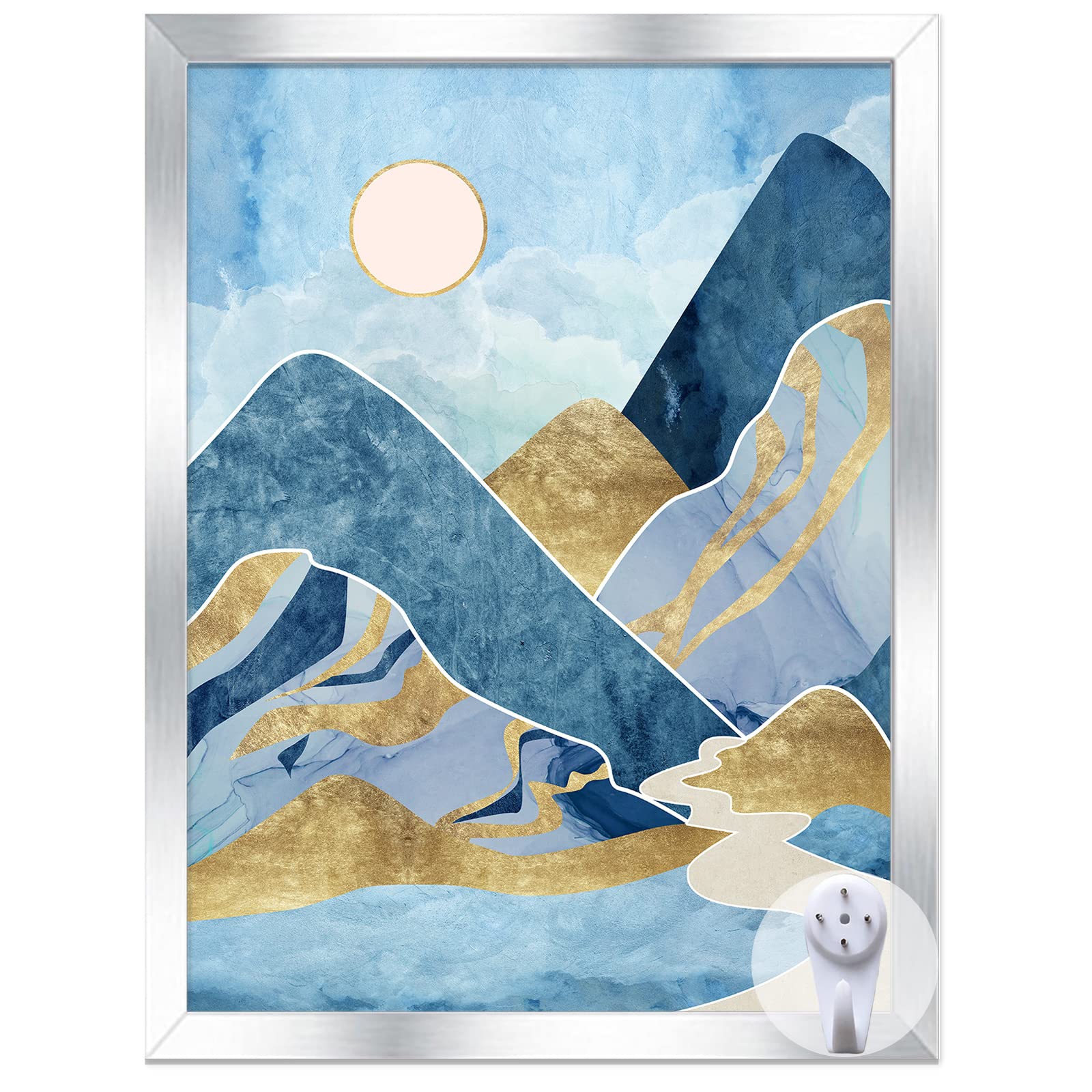 Silver Picture Frame, 12x16 Picture Frame for Photo Poster Canvas Certificate Document Display Horizontally or Vertically High Transparent Wall Gallery(Size 12 x 16 inches)