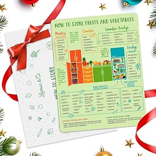 Produce Storage Guide Magnet - Fruit & Vegetable Storage Magnetic Chart - The Ultimate Produce Organizer Cheat Sheet - Keep Foods Fresher Longer