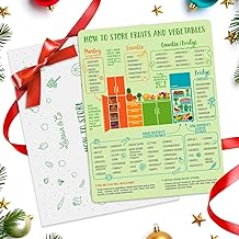 Produce Storage Guide Magnet - Fruit & Vegetable Storage Magnetic Chart - The Ultimate Produce Organizer Cheat Sheet - Keep Foods Fresher Longer