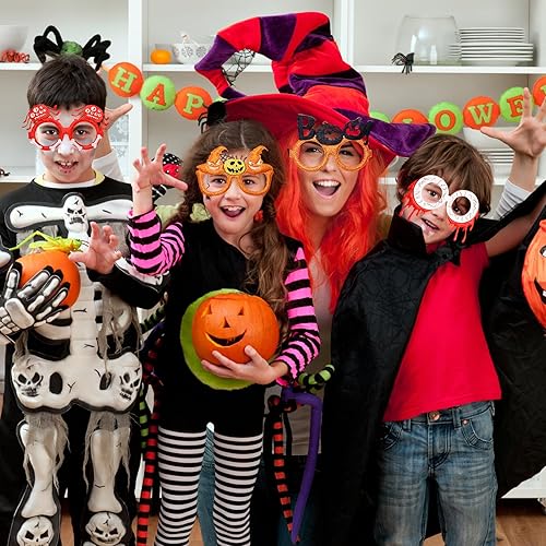 Miniatura 7 de Max Fun 12 piezas de gafas de fiesta de Halloween con purpurina para gafas de vacaciones, decoraciones de Halloween para fiestas de Halloween,