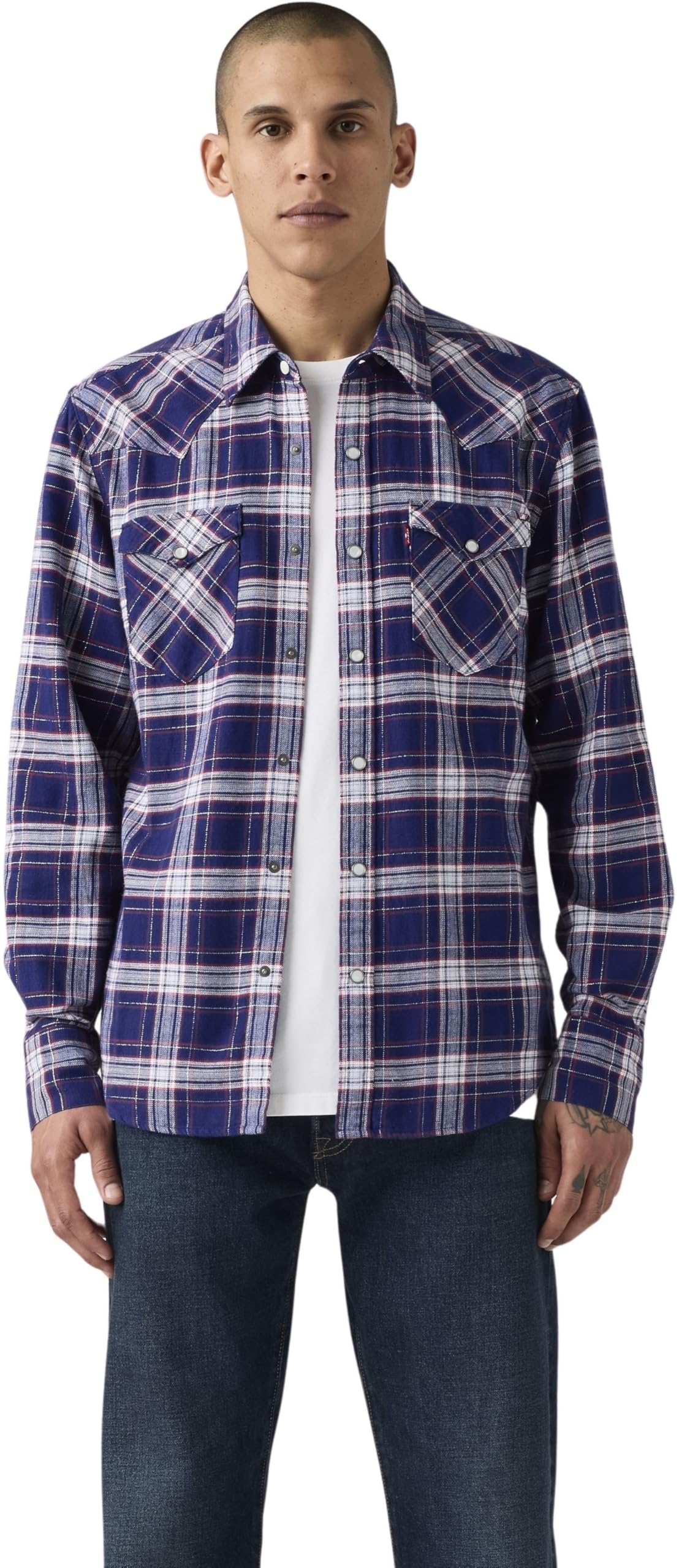 Levi's Barstow Flannel Shirt Men's Blue Checks Small