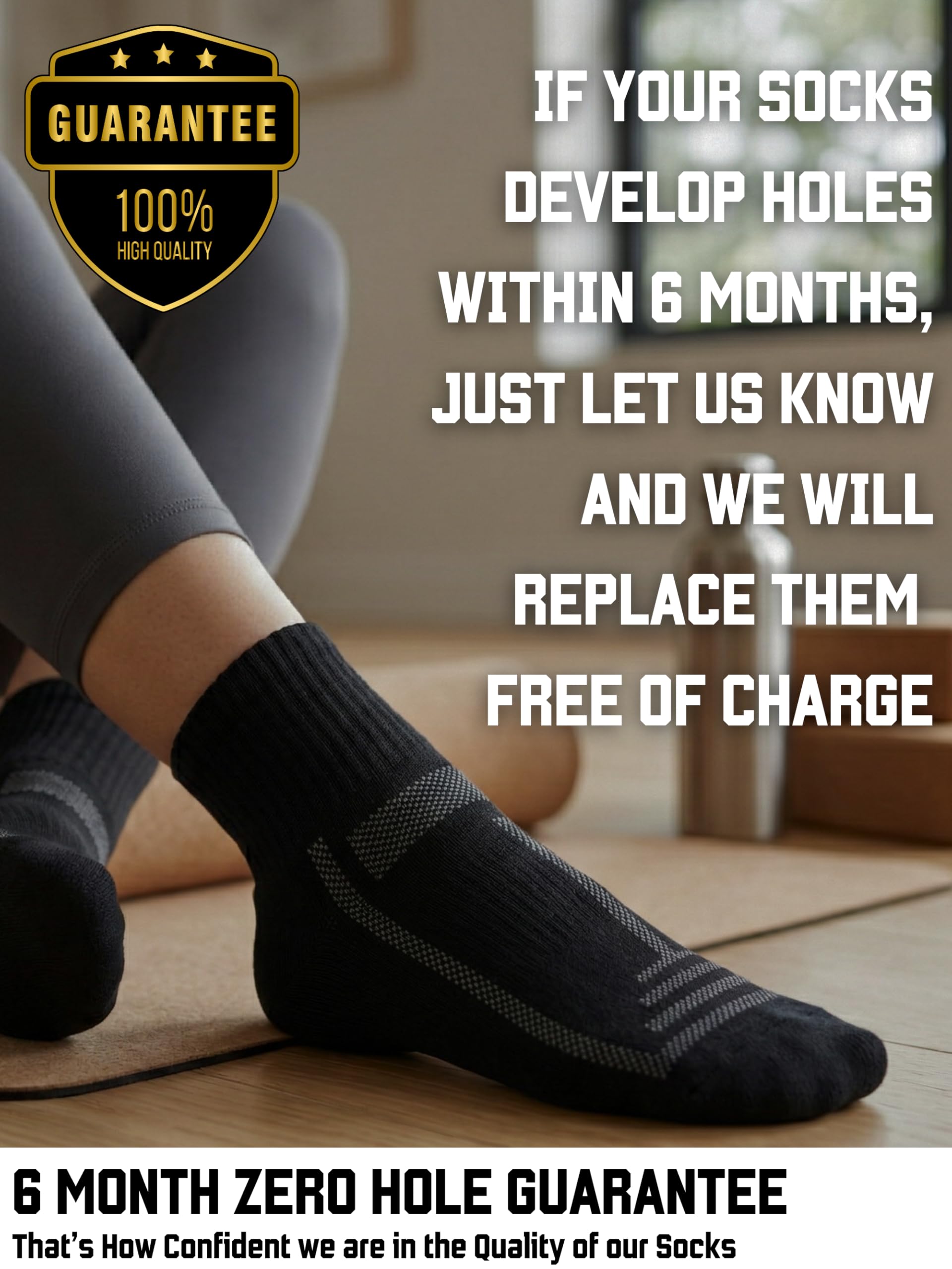 PANDA FOOD 3 pares de calcetines acolchados de bambú de alta calidad, para caminar, correr, ciclismo, senderismo largas distancias, sin costuras, antiampollas para hombres y mujeres