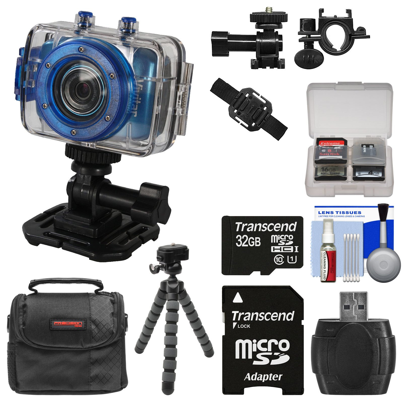 Vivitar Dvr785hd Waterproof Action Video Camera Camcorder Blue