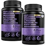 12-in-1 Melatonin Sleep Capsules - 10mg Melatonin Extra Strength with Magnesium and Balanced Blend of Ashwagandha, GABA, Chamomile Extract, L-Theanine & Valerian Root 10:1 Extract (90ct, Pack of 2)