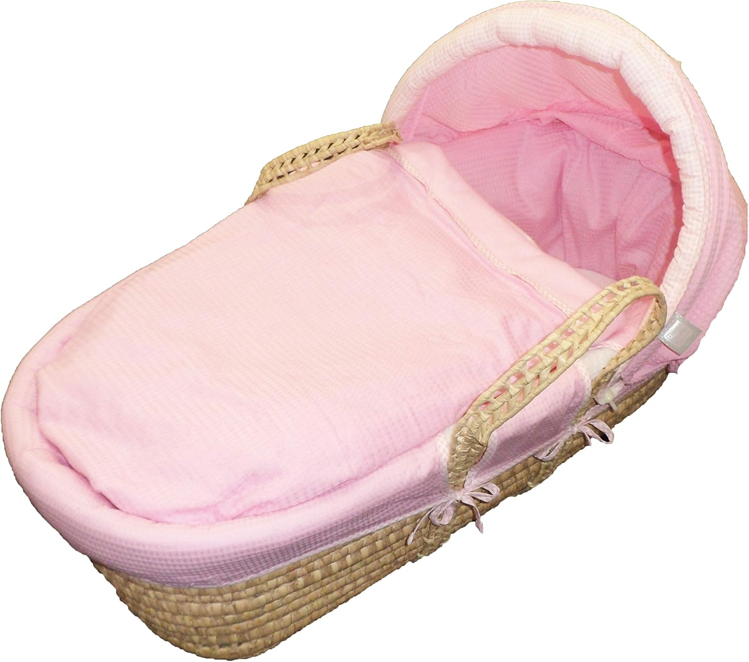 Moses Basket Me Pink Gingham and Waffle 3 Piece Dressing for Moses or