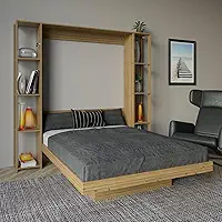 Cama Articulada de Casal com 8 Prateleiras e 2 Nichos 209,9x198,5cm Cm8040 Amendoa