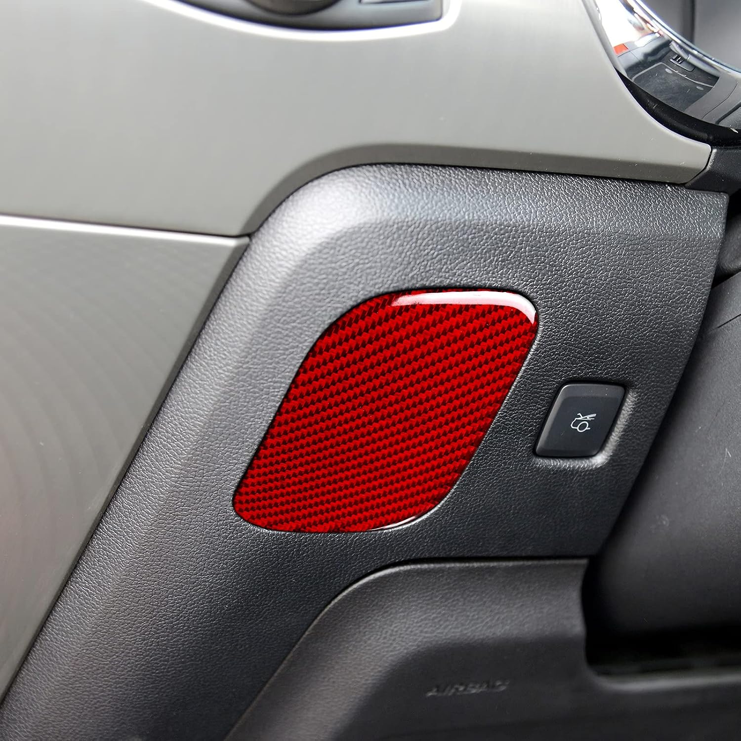 Car Storage Box Panel Sticker Carbon Fiber Decal Interior Trim Cover for Ford Mustang 2015 2016 2017 2018 2019 2020 2021 2022 2023 Accessories