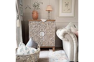 PHI VILLA Accent Chest and Cabinet: Antique Storage Solution for Entryways and More