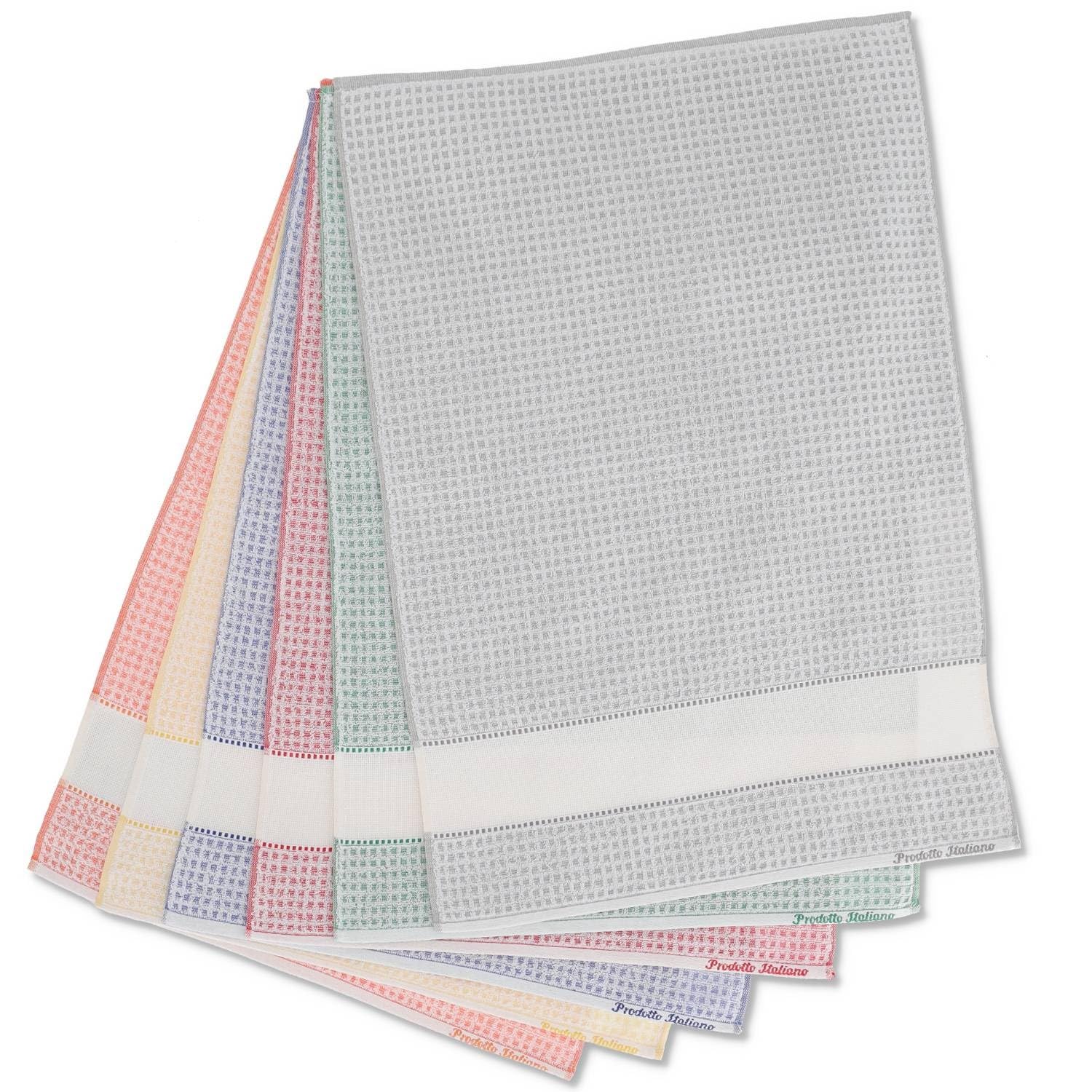 Casatessile Set 6 Strofinacci Greta con Balza Aida - Colori