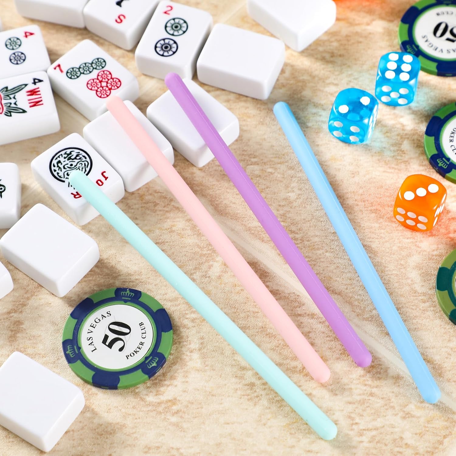 4 Pcs Mahjong Tile Takers Silicone Tile Grabbers Sticks Helps to Reach Pass Pick up Mahjong Accessories Gift for Game Night Safe Easy to Clean Adjust and Organize Improve Fluency of the Game