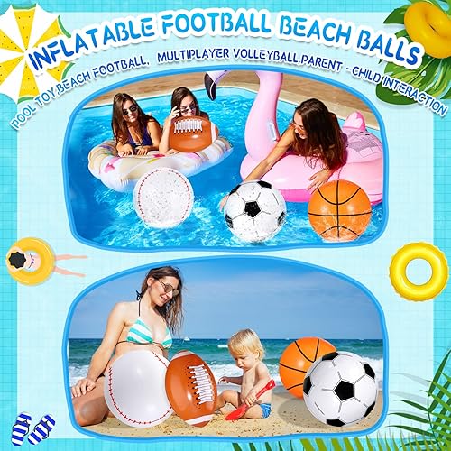 Miniatura 5 de Pelotas deportivas, decoraciones de fiesta deportiva, inflable, pelota de playa, pelota inflable, fútbol, baloncesto, béisbol, verano, piscina,