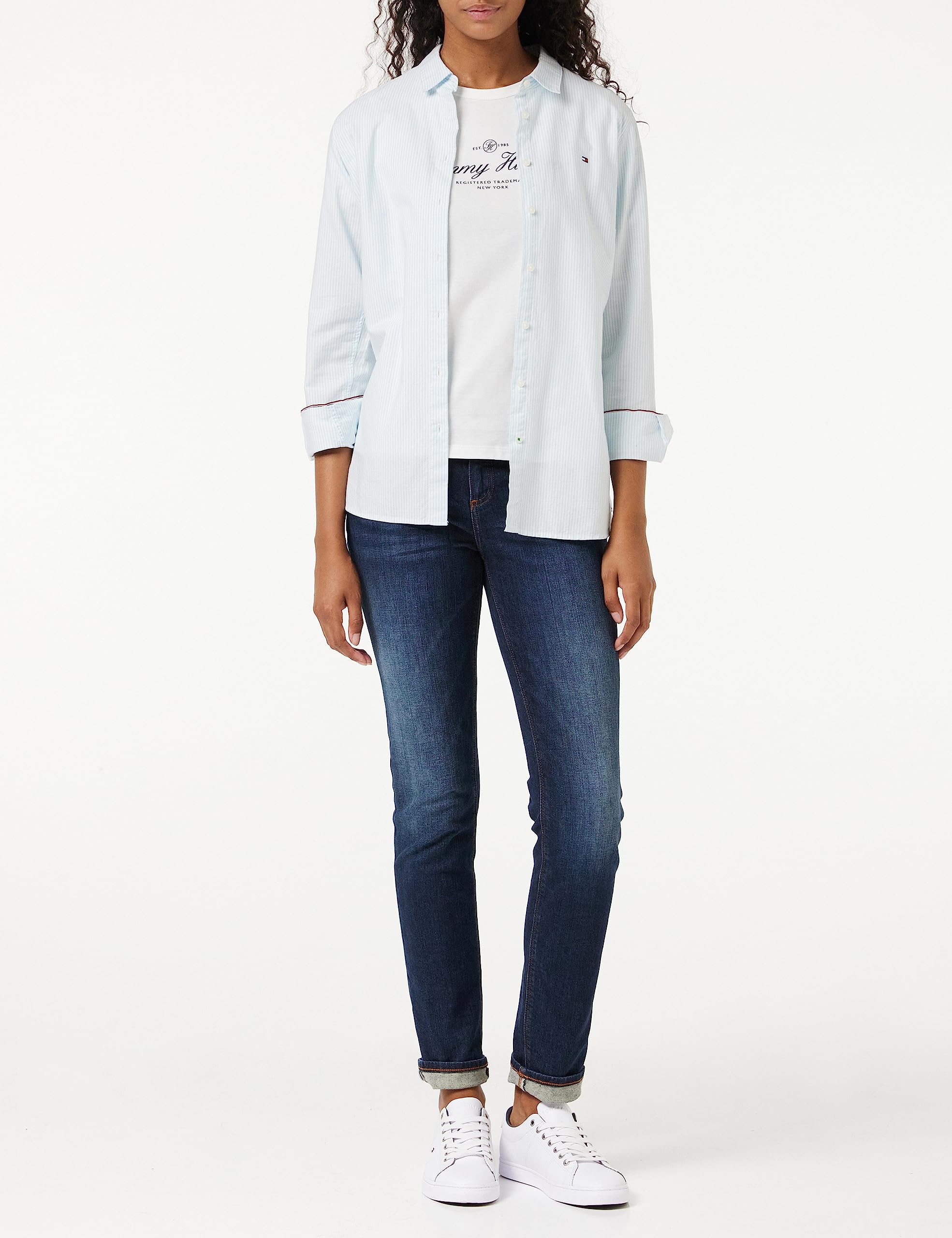 Tommy Hilfiger T-shirt Maniche Corte Donna Scollo Rotondo
