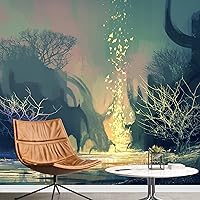 Vista 28 de Empapelado Signford para pared, extraíble, diseño de bosque, para dormitorio y sala de estar