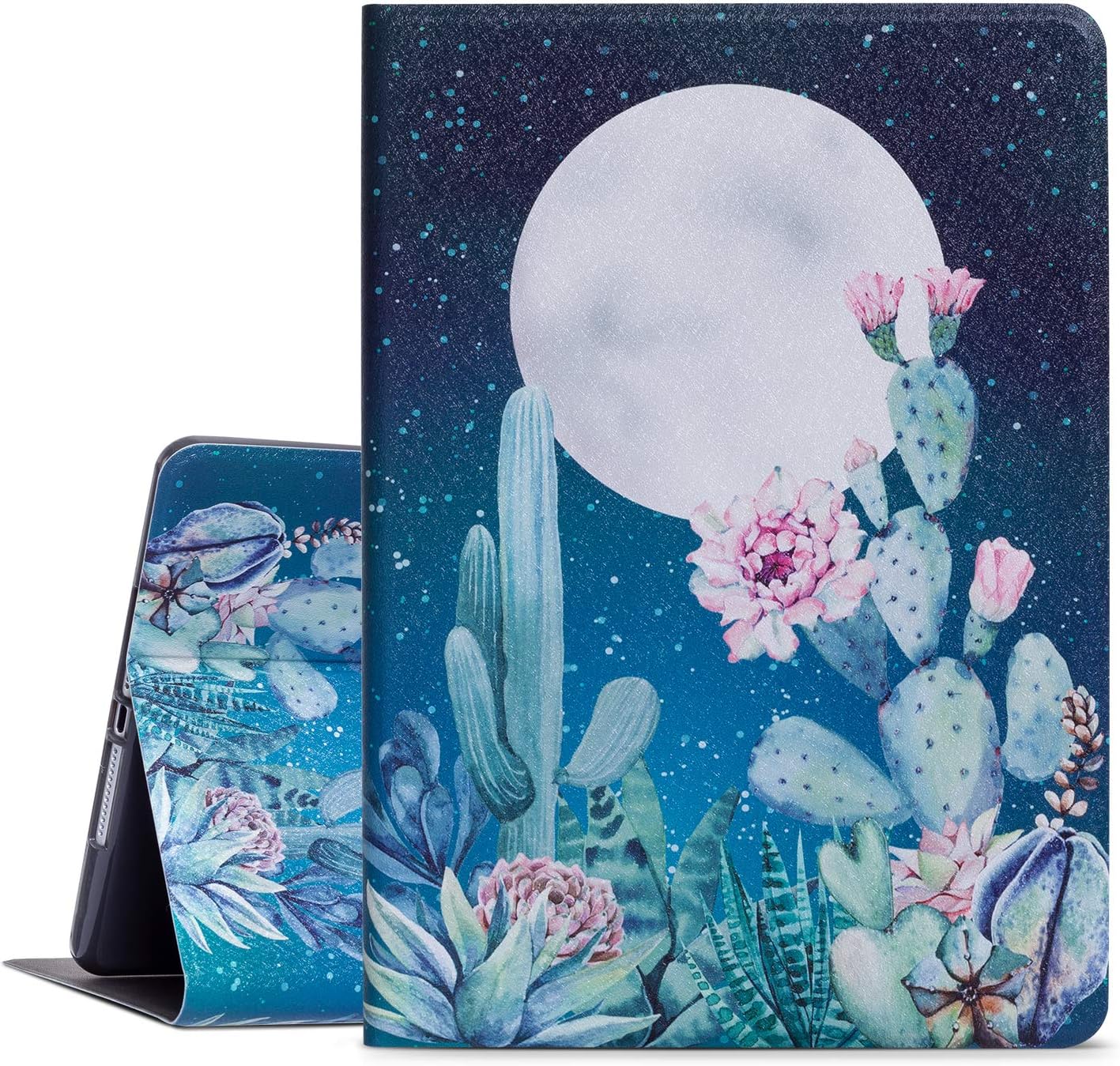 ipad 9.7 2017 2018 Case 5th/6th Generation Cover, ipad air 1/2 Case, Vimorco Leather Adjustable View Stand with Auto Wake/Sleep, Moon Cactus