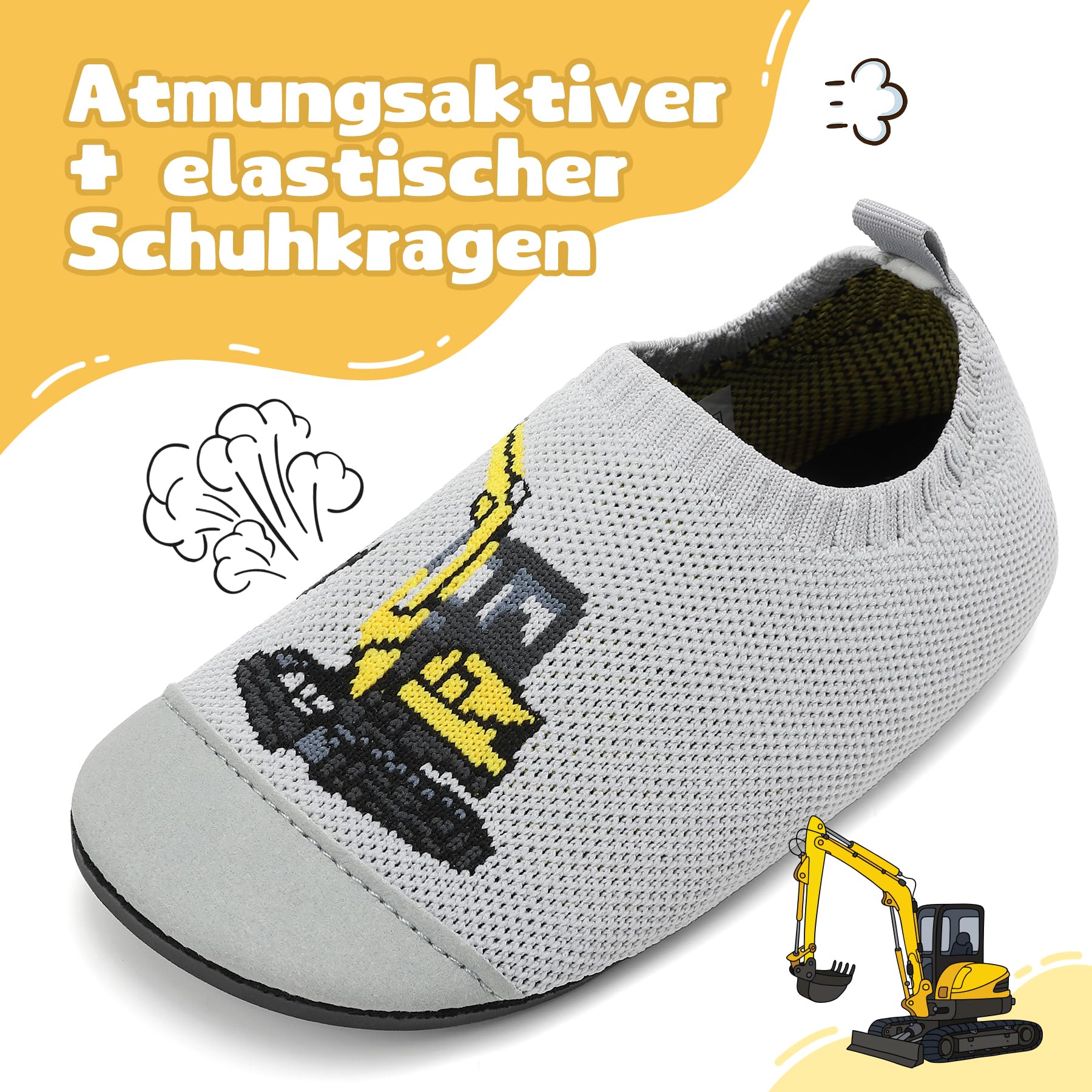 VOLHAL Hausschuhe ​Kinder Mädchen Junge Barfussschuhe Pantoffeln Lauflerns chuhe​Rutschfest ​Kindergarten für Atmungsaktive​Weich Kleinkinder Schuhe ​Unisex - 5
