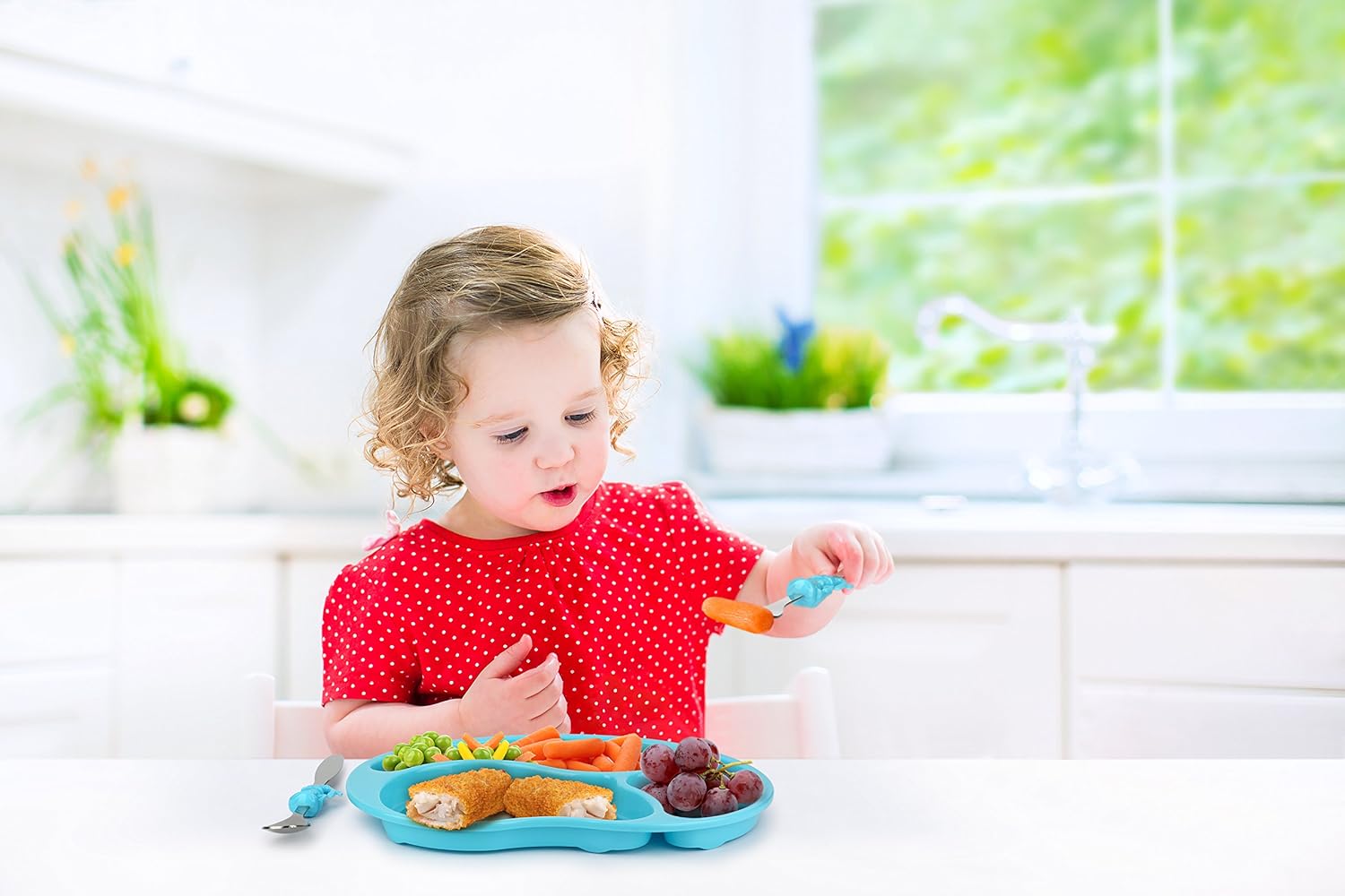 KidsFunwares Me Time PP Dinnerware Set (Mermaid) – 3-Piece Set for Kids and Toddlers – Plate, Fork and Spoon that Children Love - Sparks your Child's Imagination and Teaches Portion Control