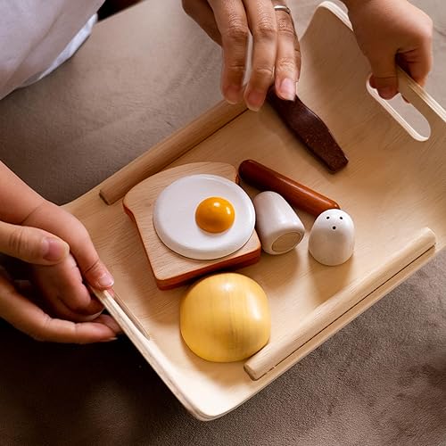 Miniatura 17 de PlanToys - Juego de madera para juegos de simulación de alimentos y bebidas, juguetes de cocina Montessori para niños pequeños y niños, comida