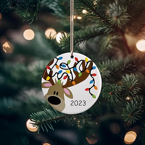 Miniatura 5 de Christmas Ornament 2023  Ceramic Ornament  Christmas Tree Decoration  House Warming Gifts  Deer Ornament (Deer)