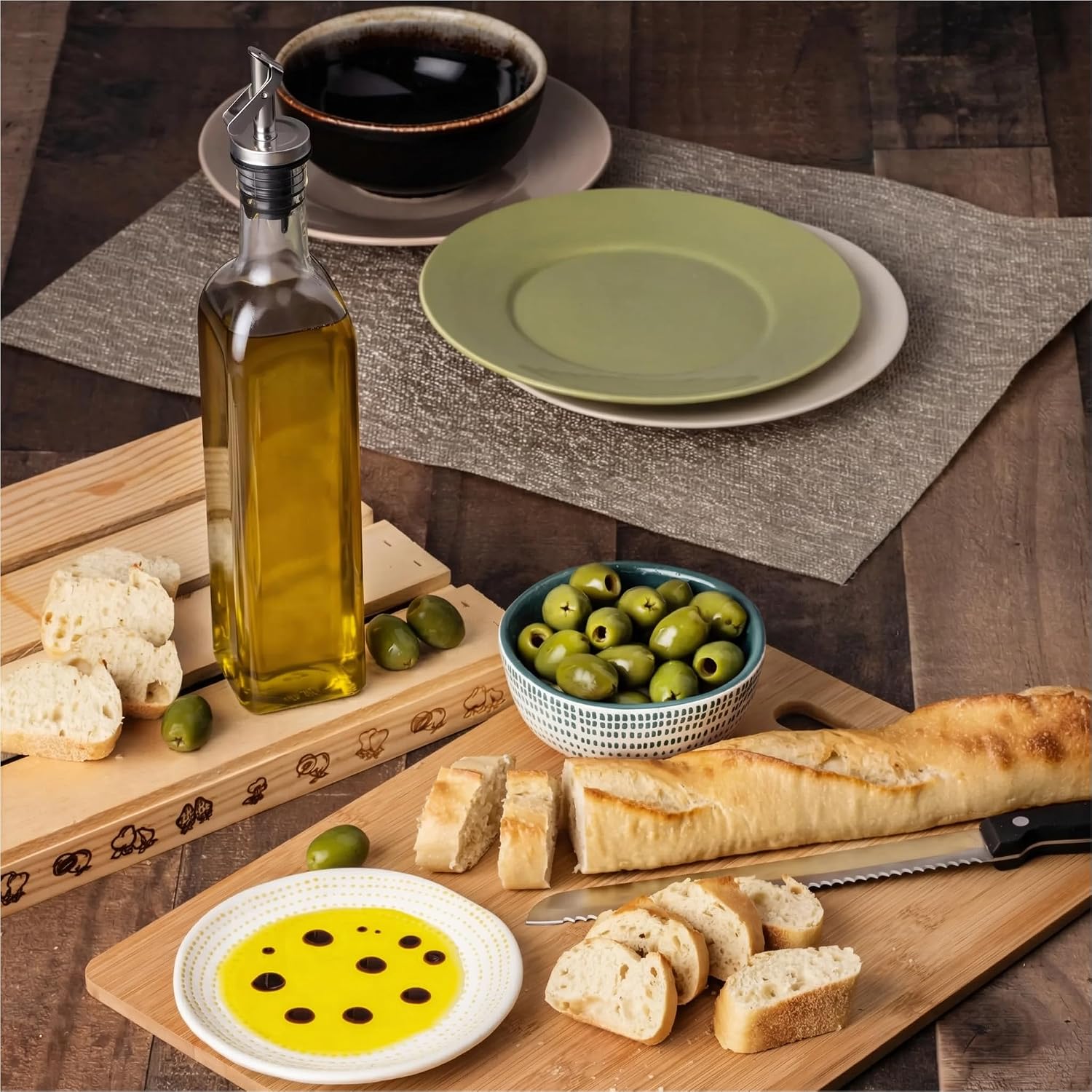 GREENOLIVE Olive Oil Dispenser Bottle - 17 oz. Clear Glass Bottle with No-Drip BPA-Free Spout - Ideal for Kitchen and Cooking Essentials - Single Bottle image 4