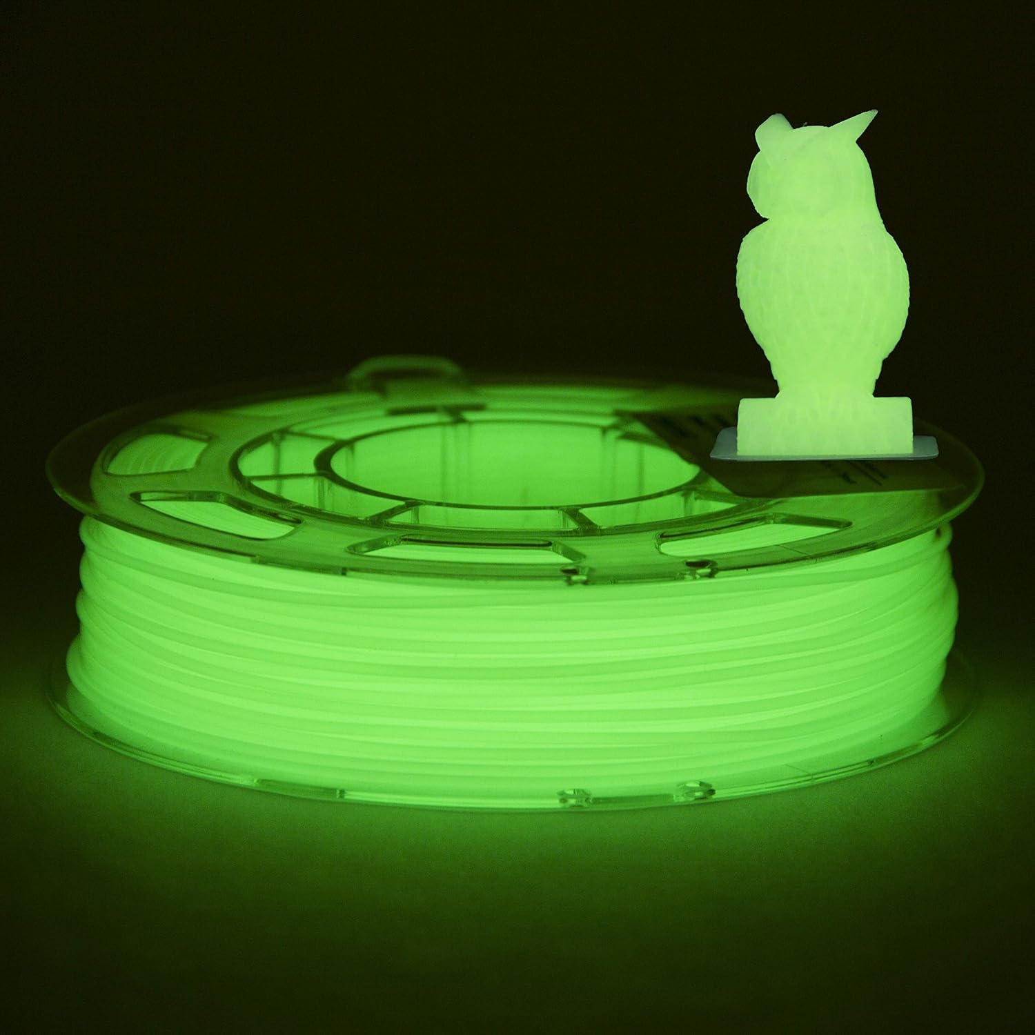 ECHEN 3D Printer Filament, Glow in The Dark Green PLA Filament 1.75mm +/- 0.03 mm, 200G Spool, Includes Sample Marble Filament.