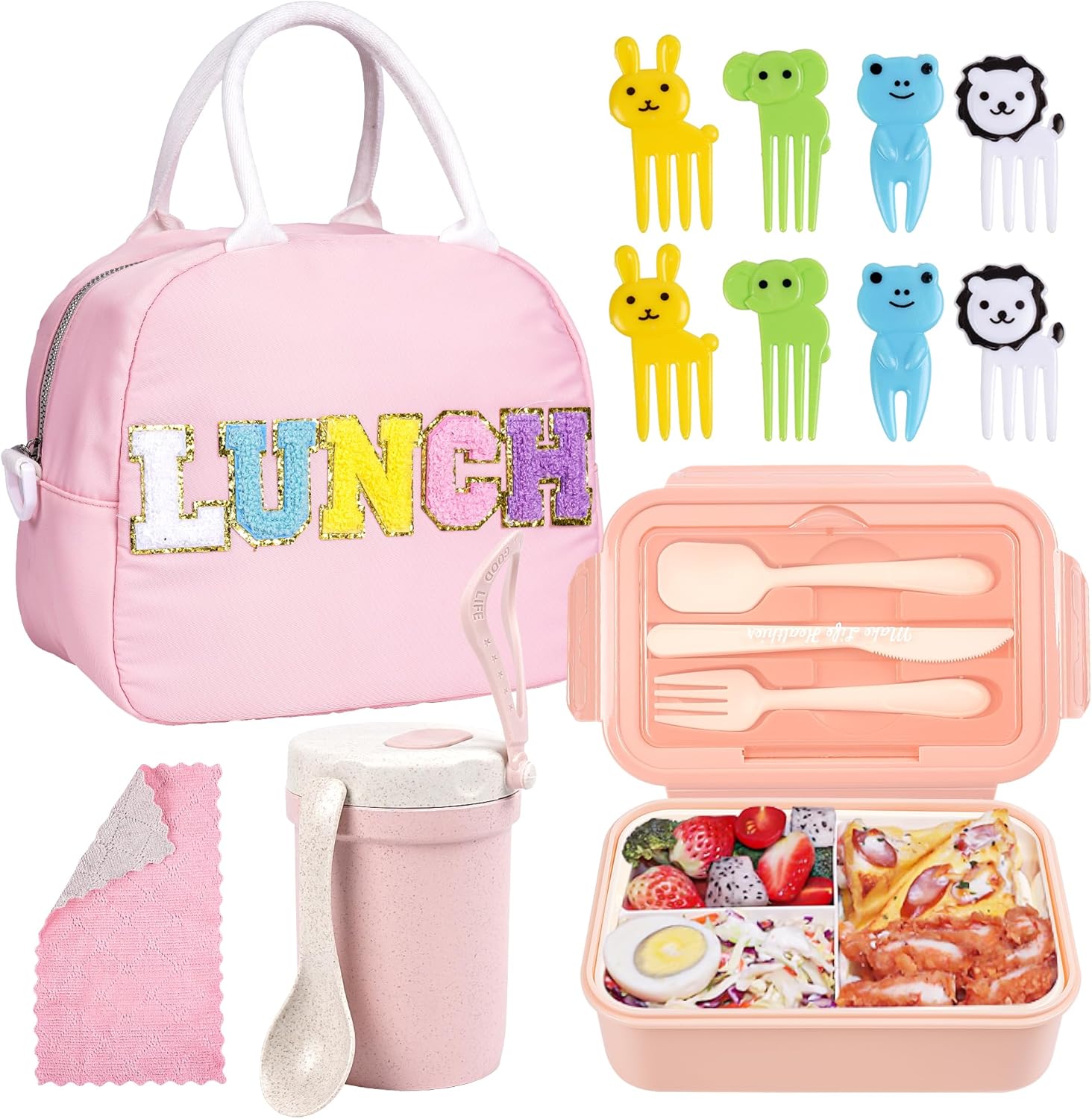 Kolewo4ever 17 Pieces Bento Box Lunch Box Kit,Large