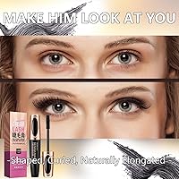 Vista 2 de Extensión de alargamiento de rímel 4D, pestañas negras gruesas, rizadas, impermeables, resistentes al sudor, efecto de larga duración