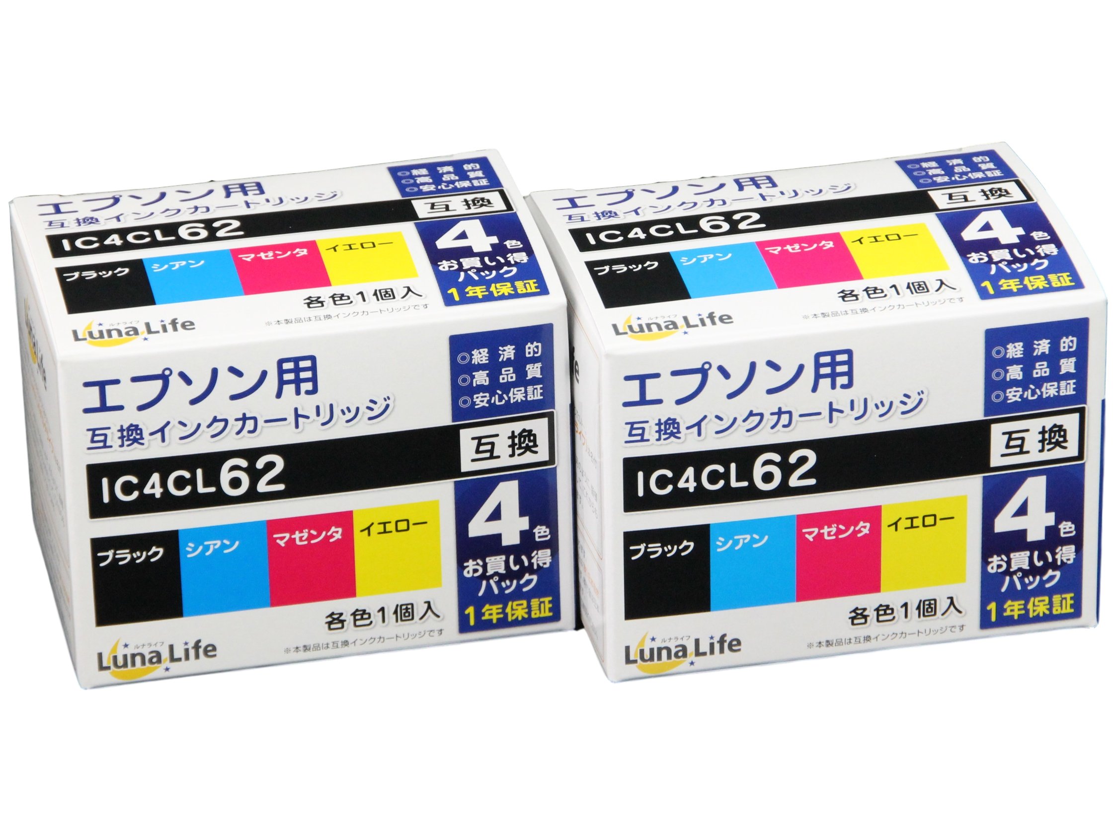 Amazon.co.jp: エプソン用 互換インクカートリッジ EPSON IC4CL62 4本