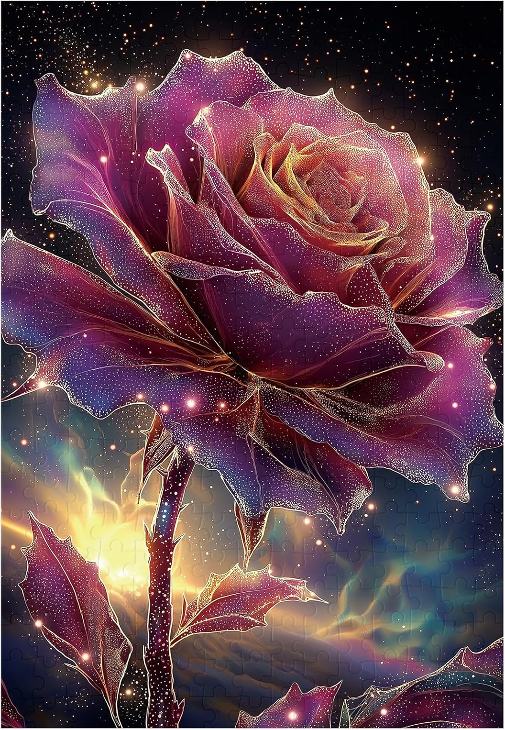 Great Jigsaw Puzzles for Adults 300 Pieces Fantasy Purple Rose Starry Sky Puzzles for Adults Toys Gift Family Decoration Kids Puzzle