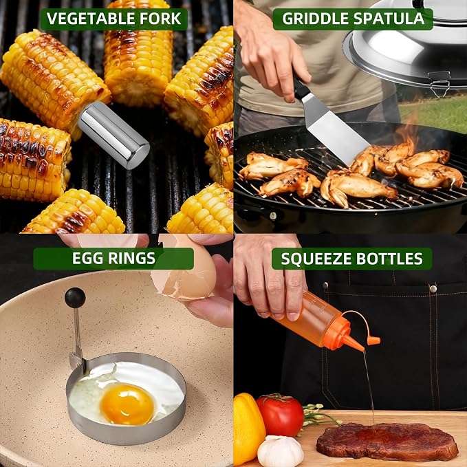 Accesorios para Parrilla Kit 29 Piezas Acero Inoxidable miniatura 5