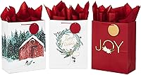 Vista 1 de Hallmark Surtido de bolsas de regalo de Navidad grandes de 13 pulgadas con papel de seda