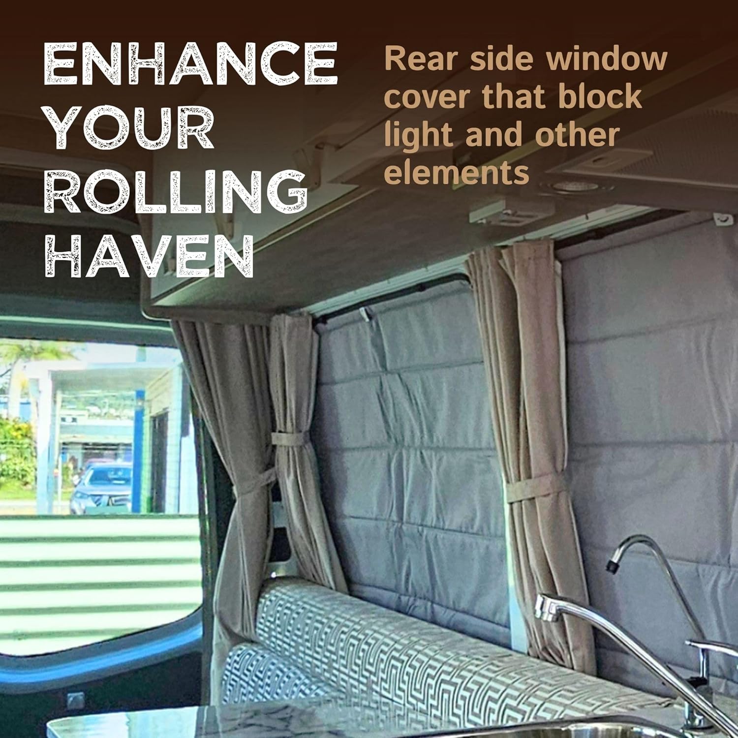 Living in a Bubble Insulated Blackout Rear Left Side Window Cover for Mercedes Sprinter Van Year 2007-2026 170" Length LWB & XLWB, NCV3 & VS30 (Bare Metal Frame)
