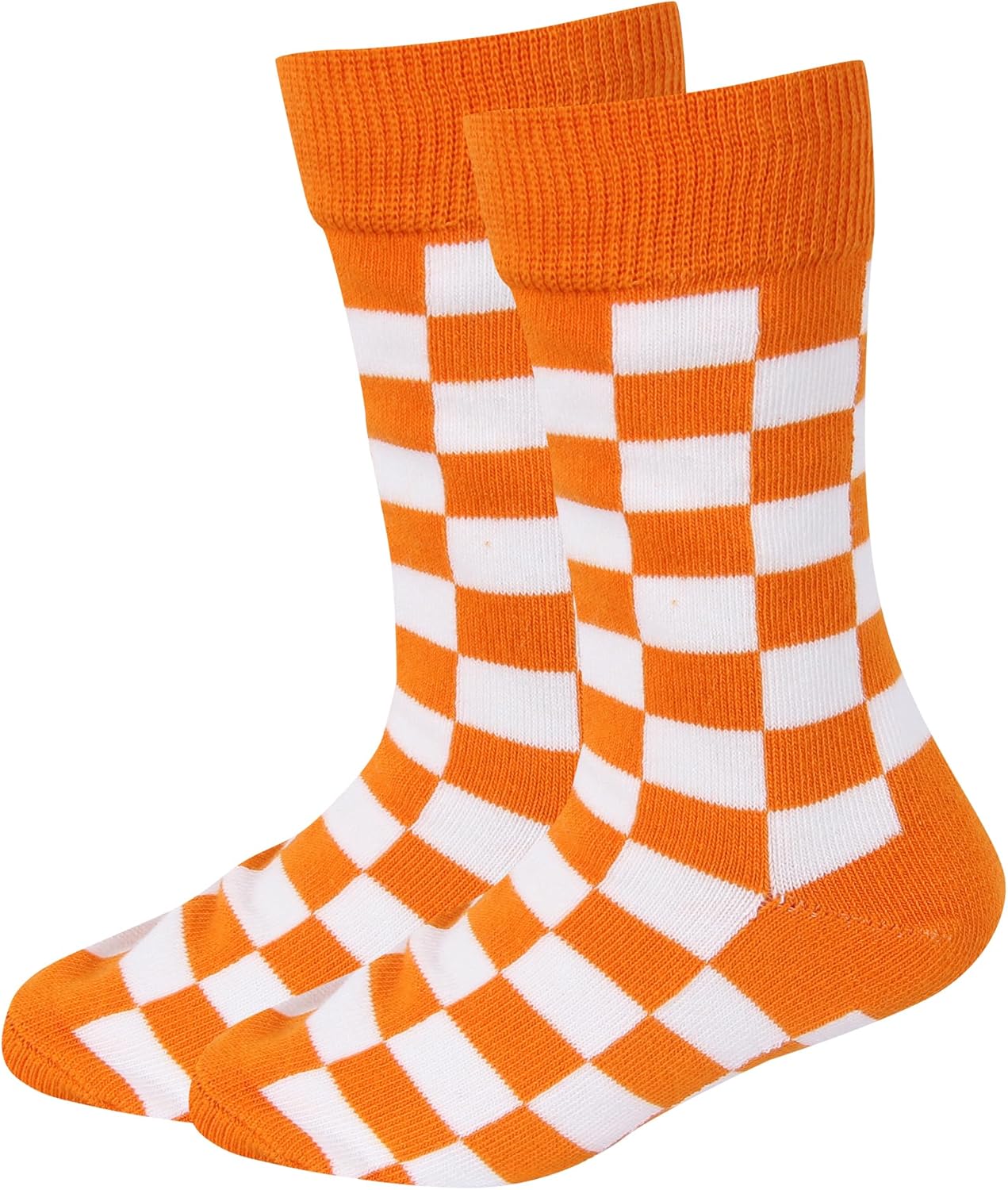 Tennessee Checkerboard Orange & White Kids Socks | TN Apparel | Vols Socks | Gift for TN Volunteer Alumni & Fans