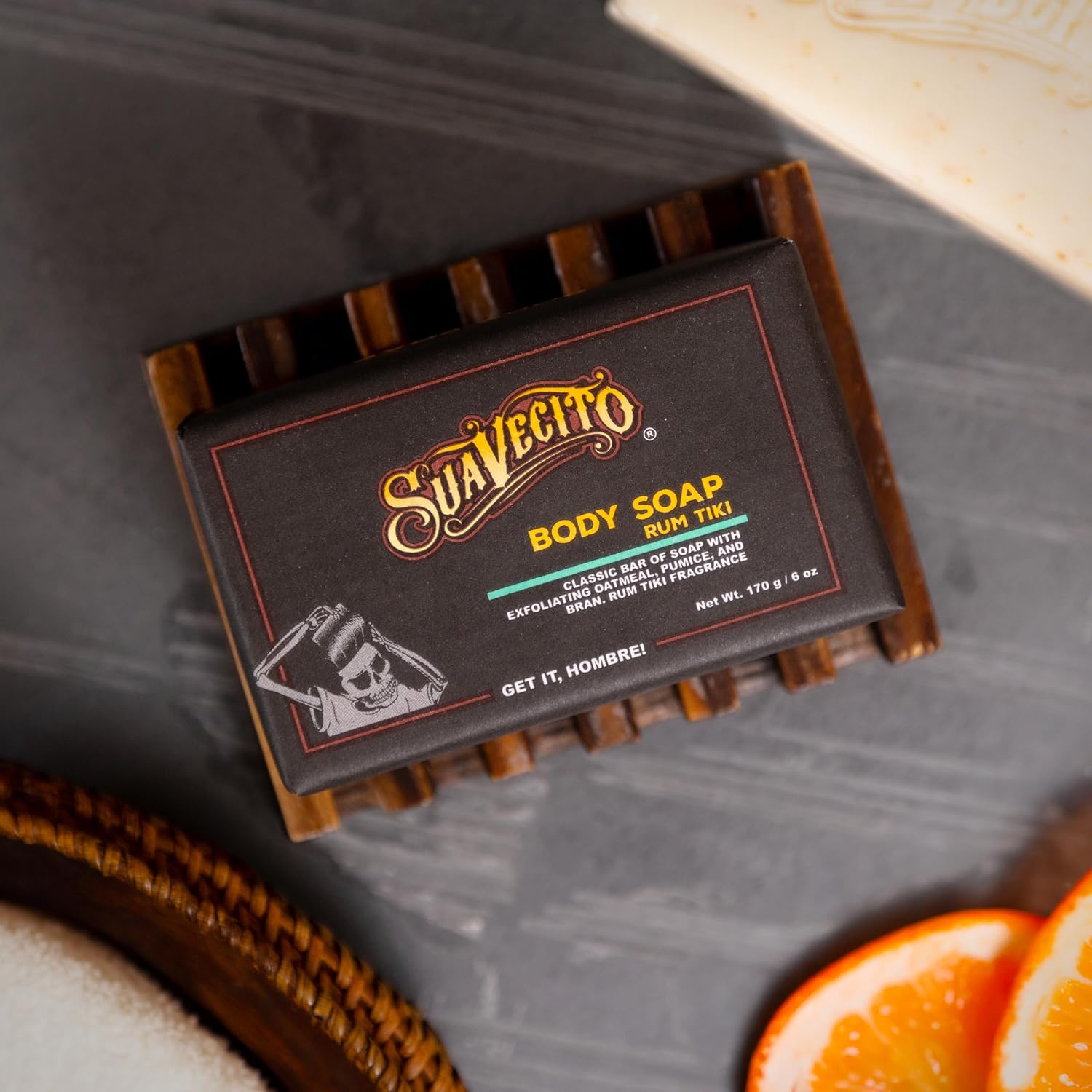 Suavecito Pomade Body & Hand Soap Bars Moisturizing With Masculine Fragrance Tiki Rum 6 oz 6 Pack image 5