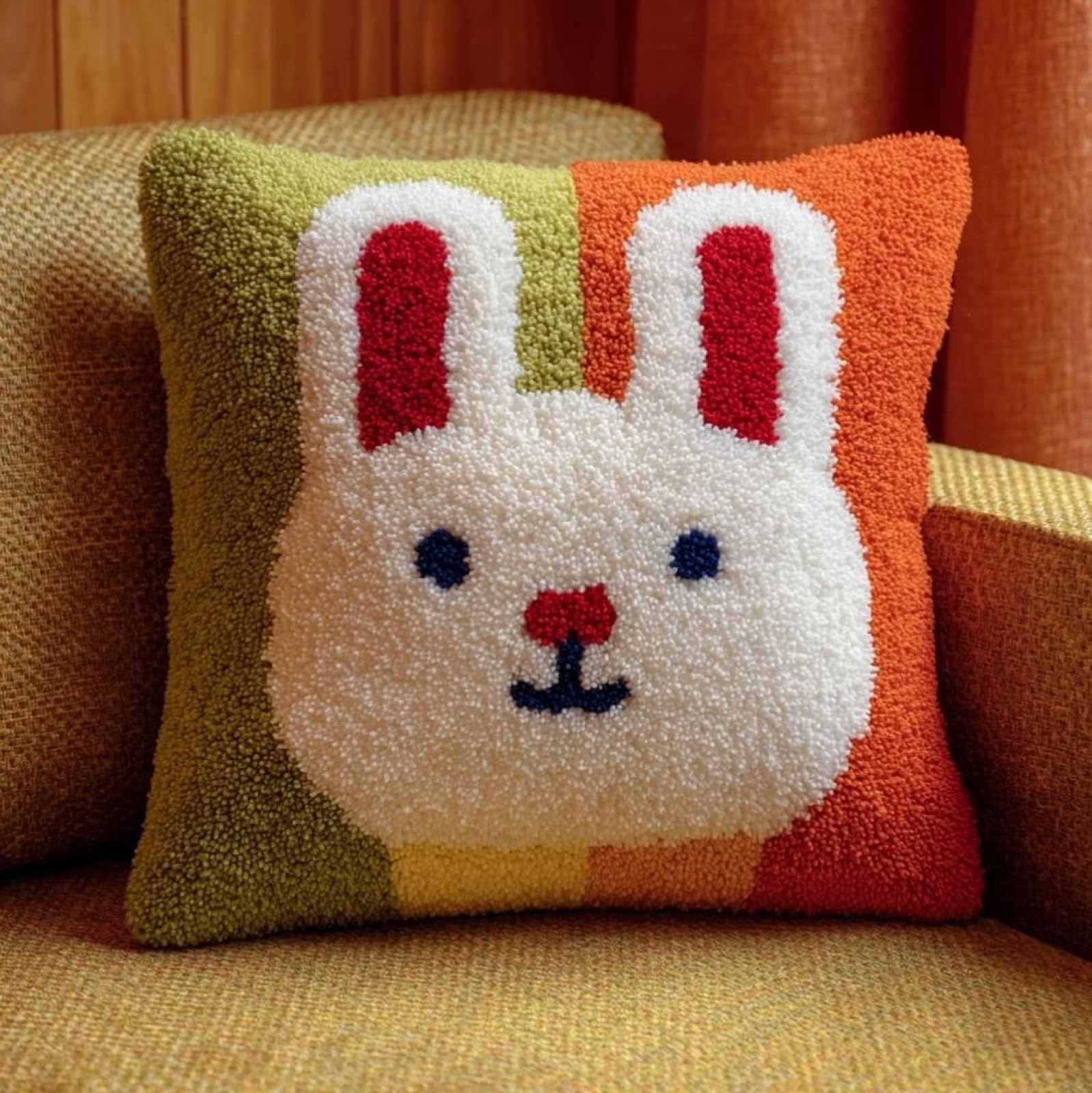 AxiangziK DIY Latch Hook Kits 43x43cm,Cartoon Rabbit